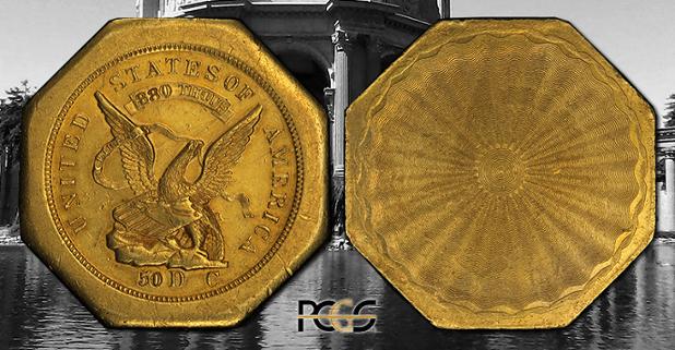 PCGScoin's tweet photo. These large coins, a.k.a. "Slugs", brought some sense of order to the chaotic #gold dust economy in #California http://t.co/USAn0WkETH