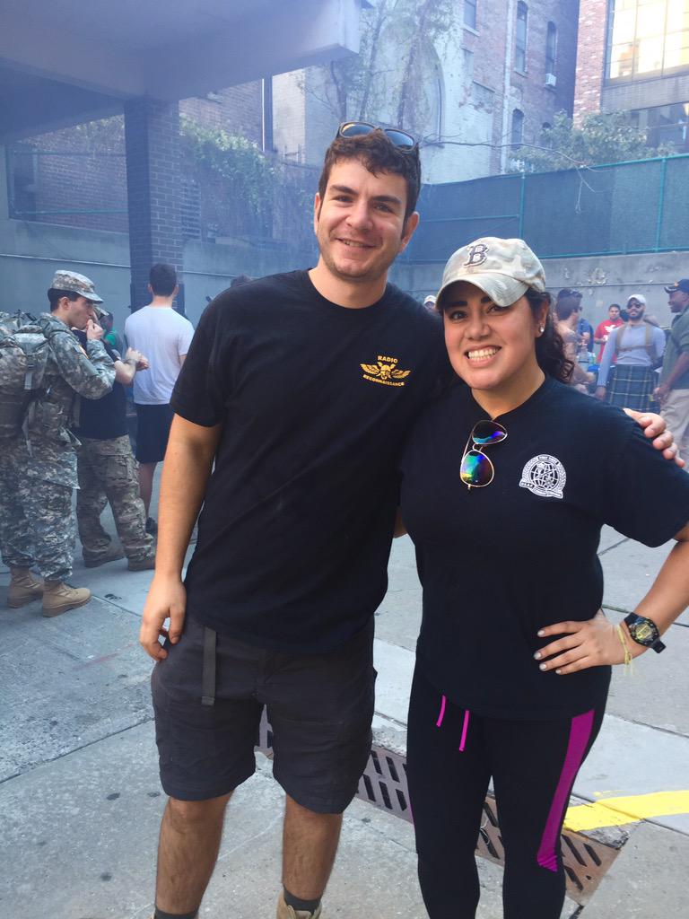 pamcpsio's tweet photo. @Vets4Diplomacy Fellows frm @nyuniversity @PaceUniversity @ #NYC #vetsuicide awareness ruck march w #vethack #NYPD http://t.co/GmXREZnRfR