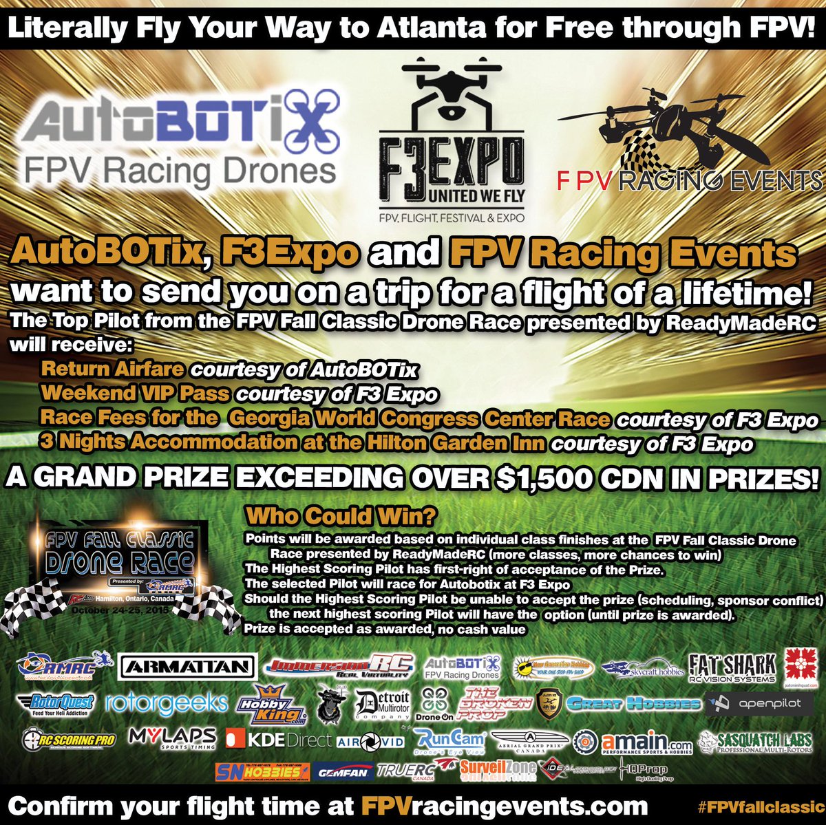 FPVracingevents's tweet image. Wow! @autobotix_dev &amp;amp; @F3expo want to send u on a flight of a lifetime! Info: ow.ly/Th4D1 #FPVfallclassic