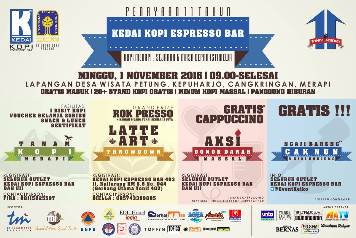 starjogja's tweet photo. 1/11/2015 di Petung, Kepuharjo, Cangkringan "Perayaan 11 Tahun Kedai Kopi Espresso Bar" | @neilment @EventKeiko https://t.co/xAP5tszBB9