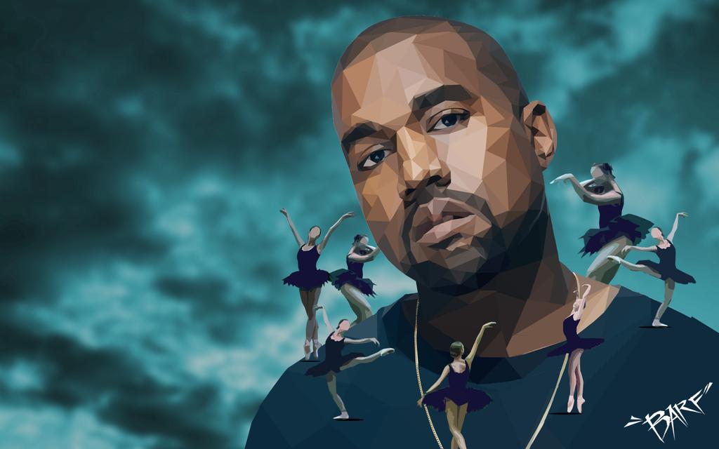 Made this last night. Digital illustration of Kanye West. RT this for me, trying to get my art noticed~