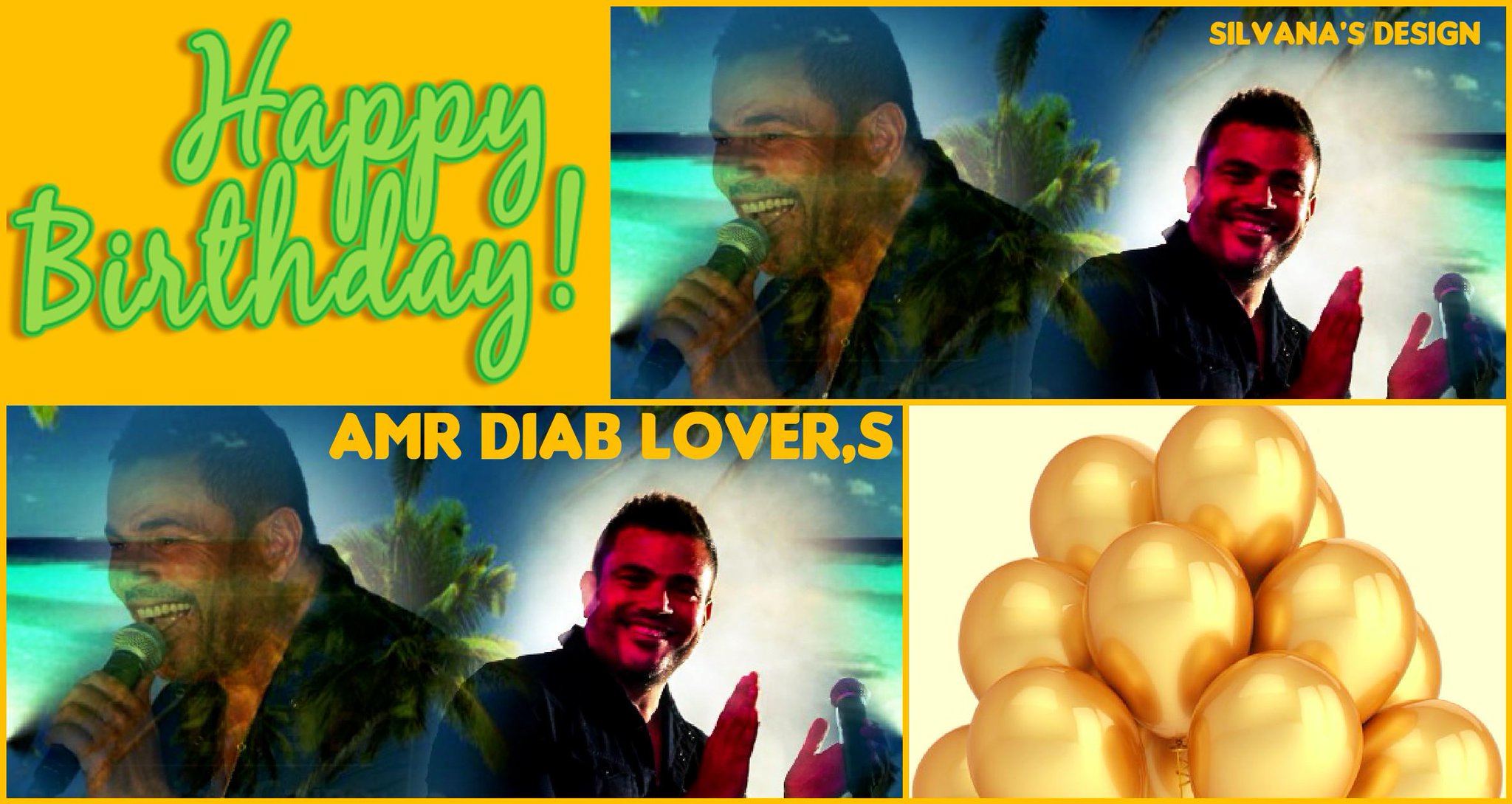 HAPPY BIRTHDAY AMR DIAB AND MANY BLESSINGS ON YOUR 54TH BIRTHDAY.
AMR DIAB LOVER,S /FACEBOOK/SILVANA 