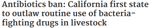 Strictest law curbing animal ag abuse of antibiotics; nice work <a href="/JerryBrownGov/">Jerry Brown</a>: mercurynews.com/california/ci_…