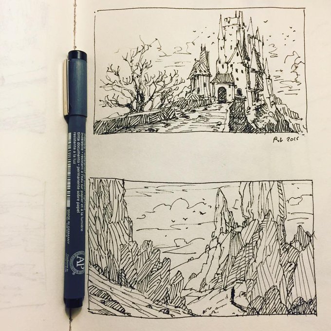 Old man, old castle #inktober #art #drawing 
