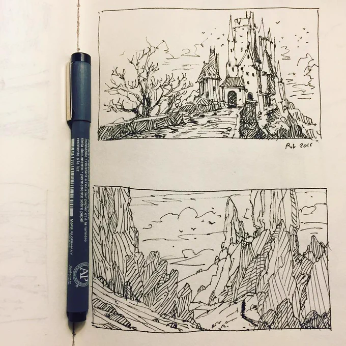 Old man, old castle #inktober #art #drawing 