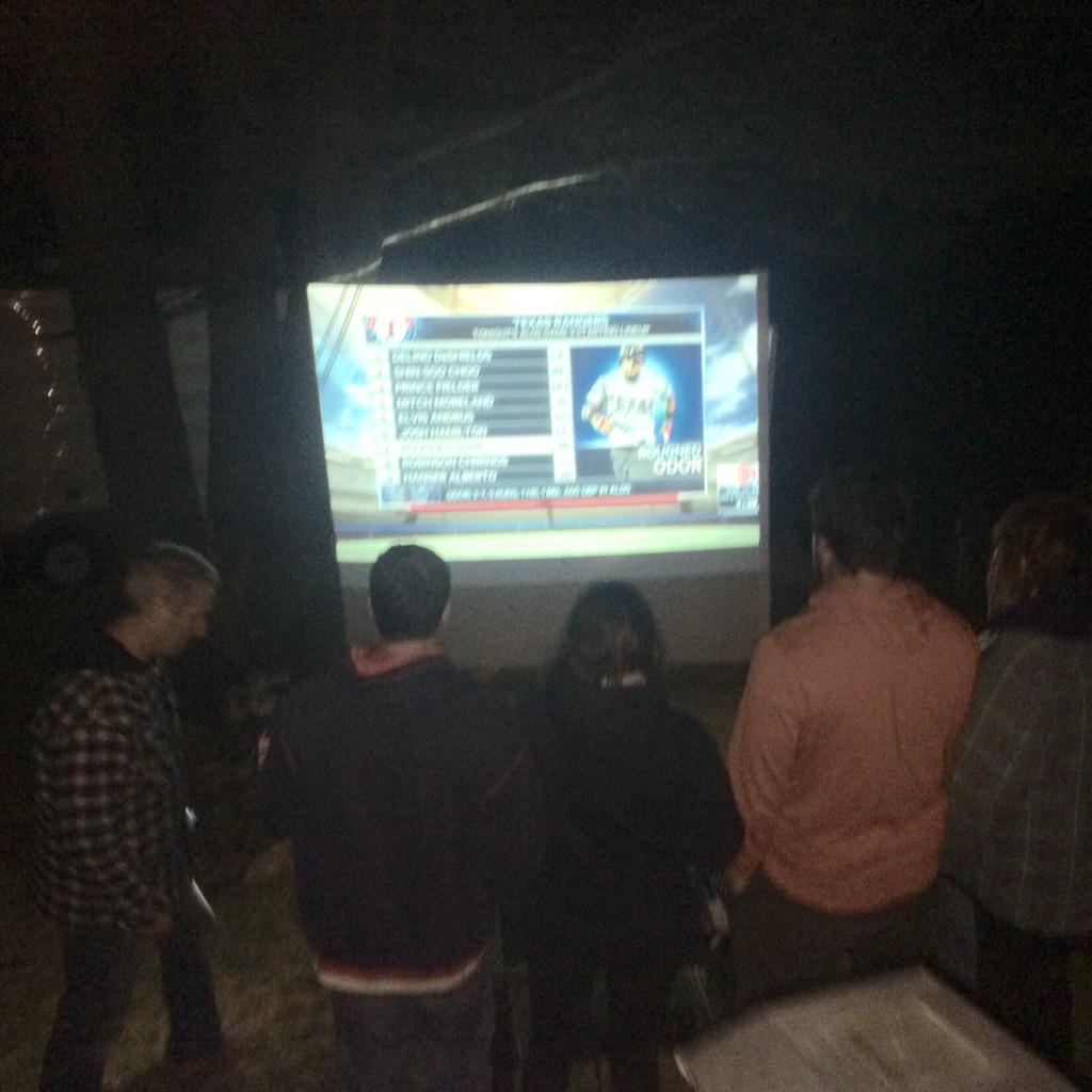 BirchCove's tweet photo. Our campers got creative! Outside by the fire to watch the @BlueJays #WeAreBehindYou http://t.co/3Gd0dMUxQF