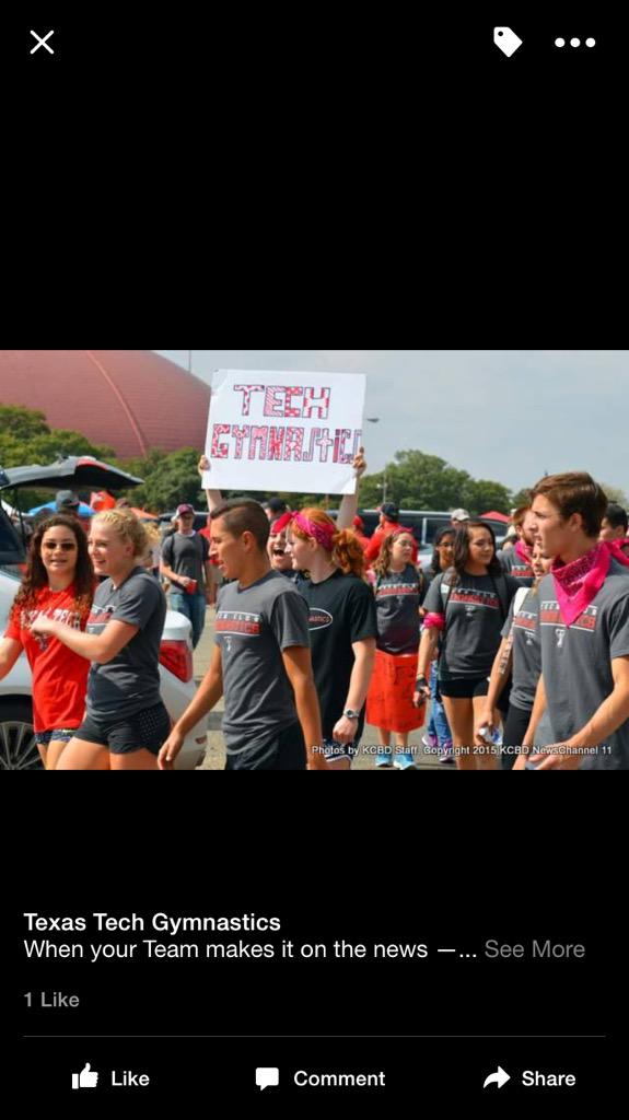 sydmcan137's tweet photo. apparently we made the news on game day 😇❤️🔫 #TechGymnastics #GunsUP http://t.co/nlxLW4LsTe