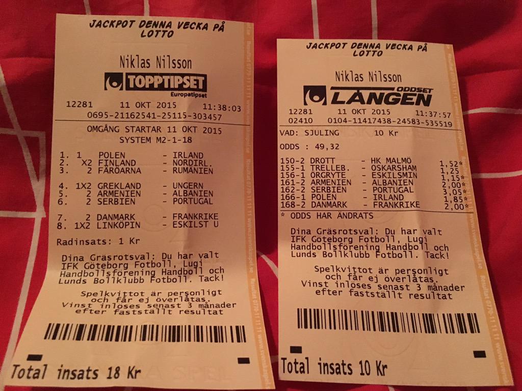 Niklas Nilsson Vinst 633 493kr 1126kr Svenskaspel Oddset Http T Co Xznumiax