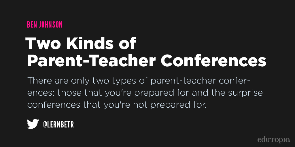 edutopia's tweet photo. How to be prepared for planned (&amp; spontaneous) parent conferences: http://t.co/gS8kiR0mei. #ptchat http://t.co/4pOsz9VZ9Y