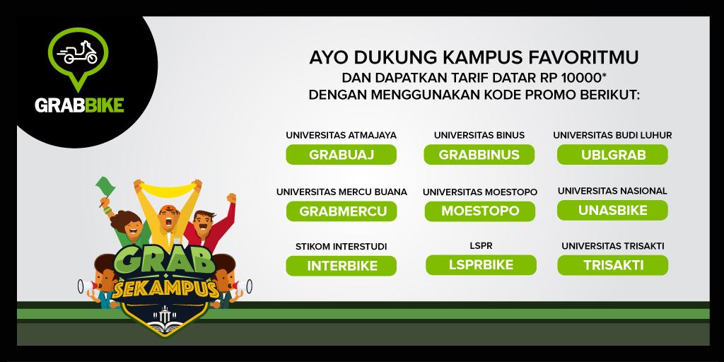 Ayo tunjukin kalo anak kampus loe solid dan jadilah pemenang #GrabSekampus! info: grabsekampus.grabtaxi.com