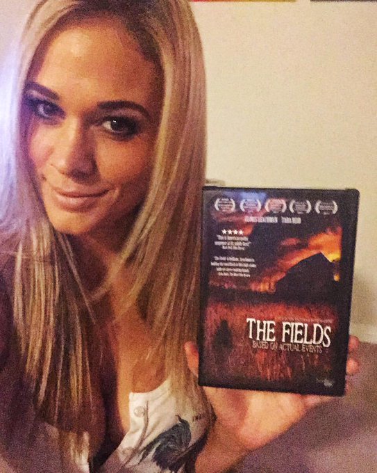 Cant wait to curl up in a ball on my love sac & watch #TheFields tonight! ?? @HarrisonSmith85 #scarymovie