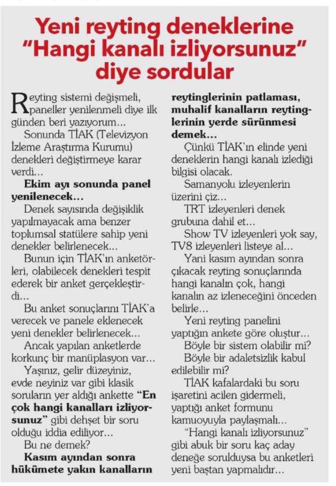 myikar's tweet photo. RT lütfen...Samanyolu'nun ratinglerini düşürmek için yeni bir gayret mi? Buraya çok dikkat. @cengizsemercio yazmış http://t.co/i2XbHL3VvR