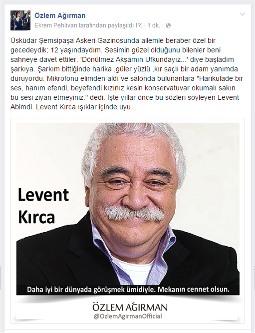 SiyasetGelisPlt's tweet photo. Daha iyi bir dünyada görüşmek ümidiyle. Mekanın cennet olsun sevgili Levent Kırca. http://t.co/kbkzsaSuj3