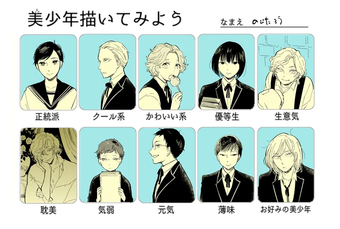 テンプレお借りして美少年の練習…と思って始めたのに途中からギムナジウムでの殺人事件みたいな話になってしまいとても楽しかったです #美少年描いてみよう https://t.co/PTefmRDowS 