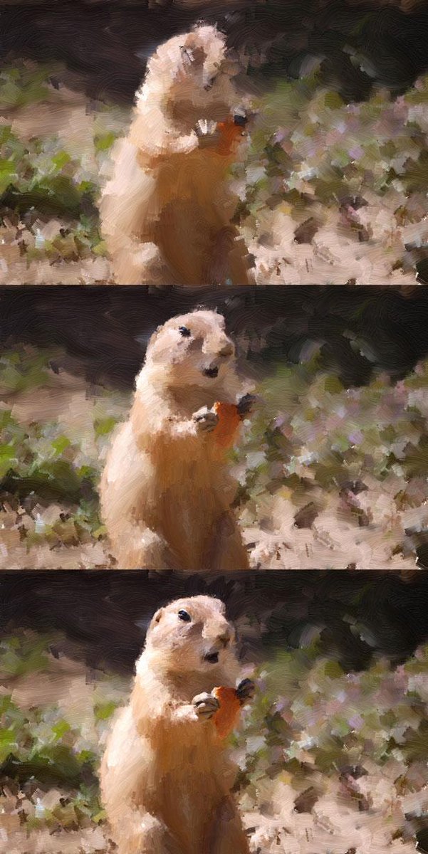 blackpawn's tweet image. PaintBot painting of woodland creature.