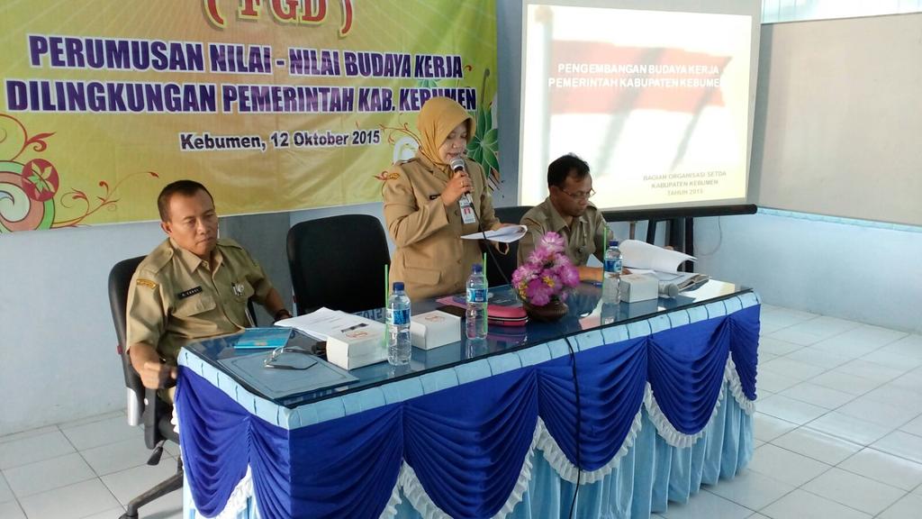 FGD perumusan nilai nilai budaya kerja di ling pemkab kebumen : profesional,religius,inovatif,komitmen dan akuntabel