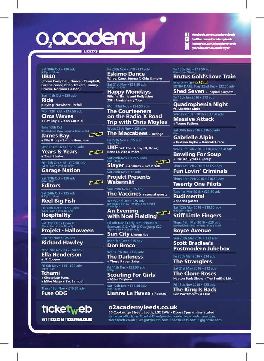 O2AcademyLeeds's tweet image. **Competition** RT &amp;amp; Follow for a chance to win 2 x Tickets to ANY Show you would like to see! Comp ends Friday