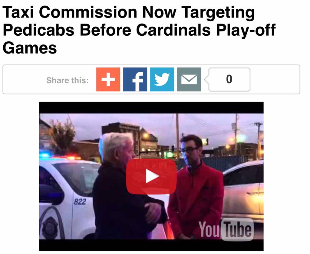 EdwardDomain's tweet image. The corrupt @STLTaxiComm now targeting pedicabs. Pathetic. stlouis.cbslocal.com/2015/10/12/tax…