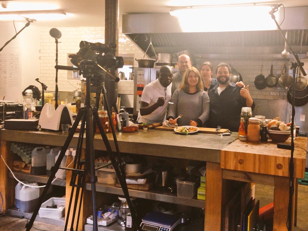 FoodeoIreland's tweet image. Lucky #cooking #Nigerian #food for #citizenkitchen and #foodeo at Fumbally Stables