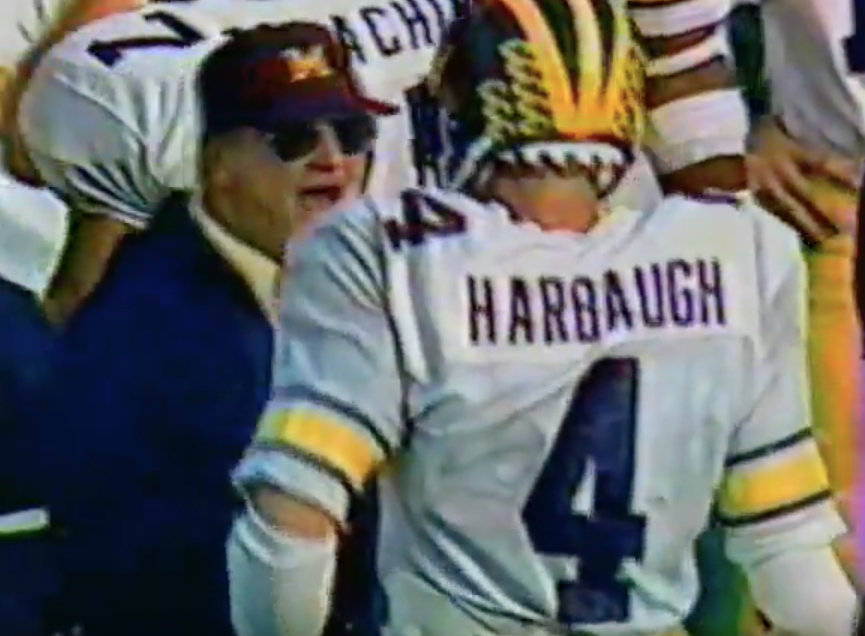 darrenrovell's tweet photo. 30 Years Ago Today: QB Jim Harbaugh &amp; Michigan beats Michigan State 31-0 on the road http://t.co/4el26ThVoR