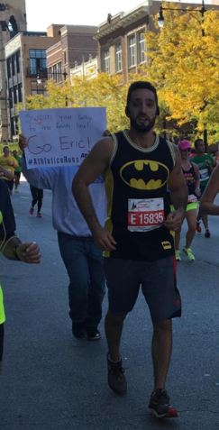 LK_swooner's tweet photo. HUGE CONGRATS TO @SwoonEric who swoon'd his way across the Chicago @ChiMarathon finish line yesterday! Way to go E! http://t.co/A4RMNtvila