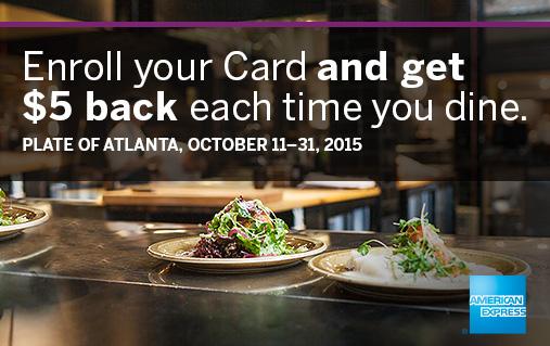 AsanteATL's tweet photo. Dine with us during #plateofatlanta and you can get $5 back by using your American Express card, Terms apply http://t.co/dNB3FeW72x
