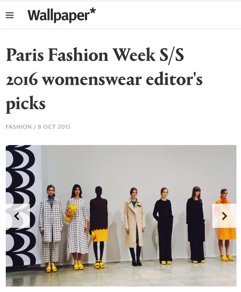 MikaIhamuotila's tweet photo. Marimekko #parisfashionweek collection as Wallpaper editor's pick. Congratulations Anna Teurnell &amp; design team👍. http://t.co/LWG3Krzw4E