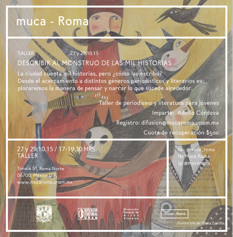 Si eres vecino de la <a href="/LaRomaDF/">Colonia Roma 🚲</a> recibe el 30% de descuento en este taller para escribir historias sobre la ciudad.