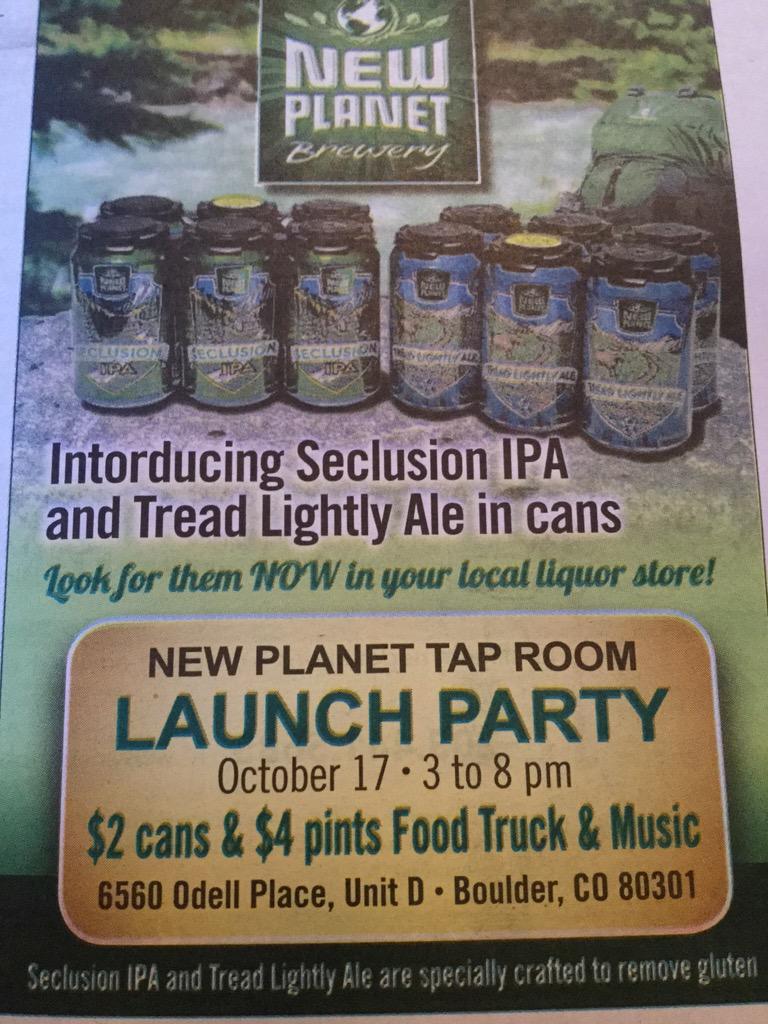 BoulderAleTrail's tweet photo. ...and there's a @newplanetbeer tap room party Saturday! #rideToBeer #runToBeer #WalkToBeer http://t.co/h6OIgKMQ0f
