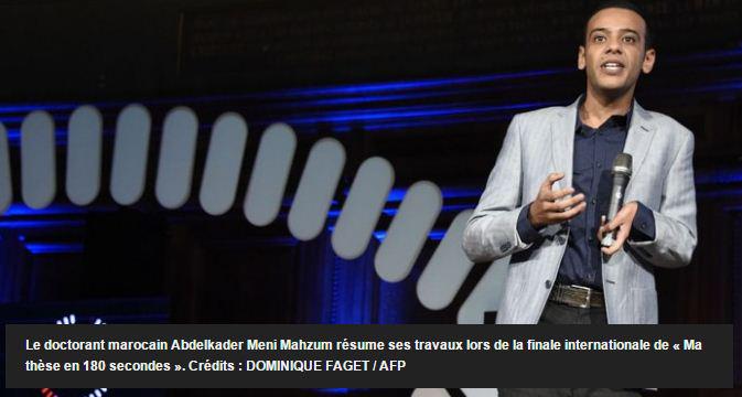Leaders_mag's tweet photo. Un Marocain sur le podium du concours "Ma thèse en 180 secondes" http://t.co/YWzU1ZZKWk http://t.co/UR0toUHroJ