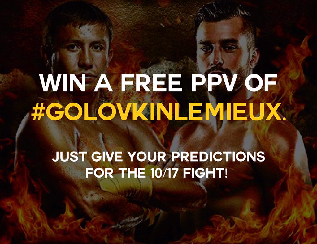 GGGBoxing's tweet photo. FREE PPV! #replytowin #GolovkinLemieux @HBOboxing http://t.co/57PhNpG0Hd