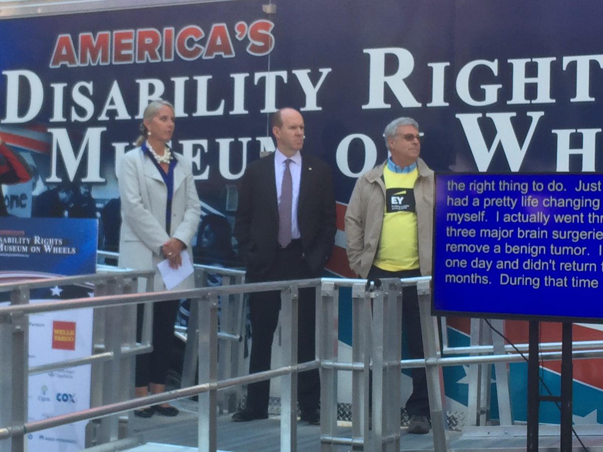 RightsOnWheels's tweet photo. Jill Houghton, @SteveHoweEY and Bobby Silverstein kickoff Day of Celebration for @EYnews associates in Times Square. http://t.co/1dGCmiy1fD