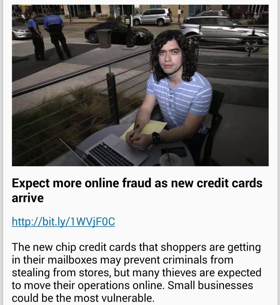 TStudio_Ali's tweet photo. New Credit Cards, New Vulnerabilities..
http://t.co/2RNHBNnPPF
#TS_TechStudio
#Technology http://t.co/OBoJE1SQMI