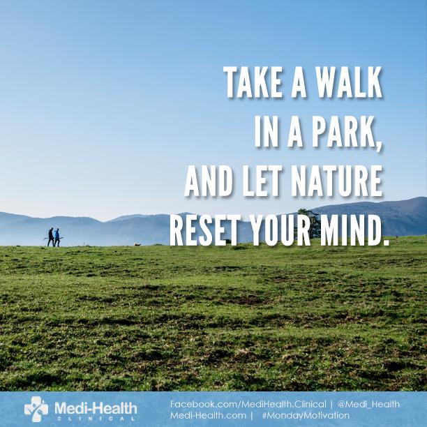 Medi_Health's tweet photo. Take a walk in a park, and let nature reset your mind. http://t.co/w5nPJ64dlO
#MondayMotivation #WeightLoss #Diet http://t.co/iKMxvOOxFg