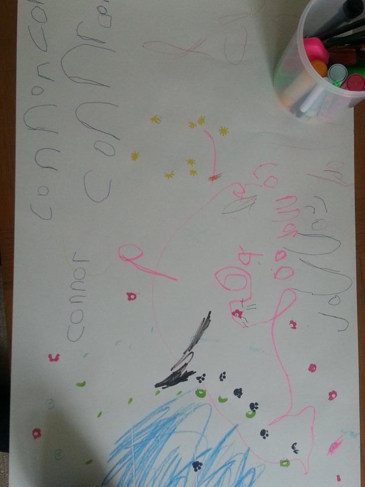 My beautiful boys doodling. ..