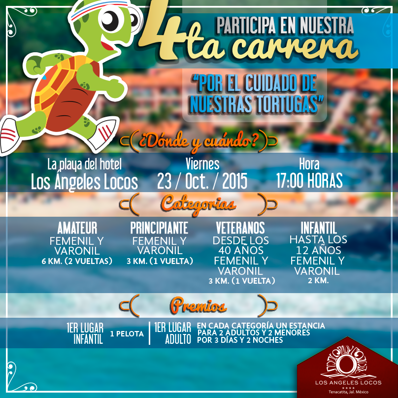 LosAngelesLocos's tweet photo. Participa en nuestra carrera “Por el cuidado de nuestras tortugas”.
Sigue nuestras bases.
#LosÁngelesLocos. http://t.co/eataEMbCuR