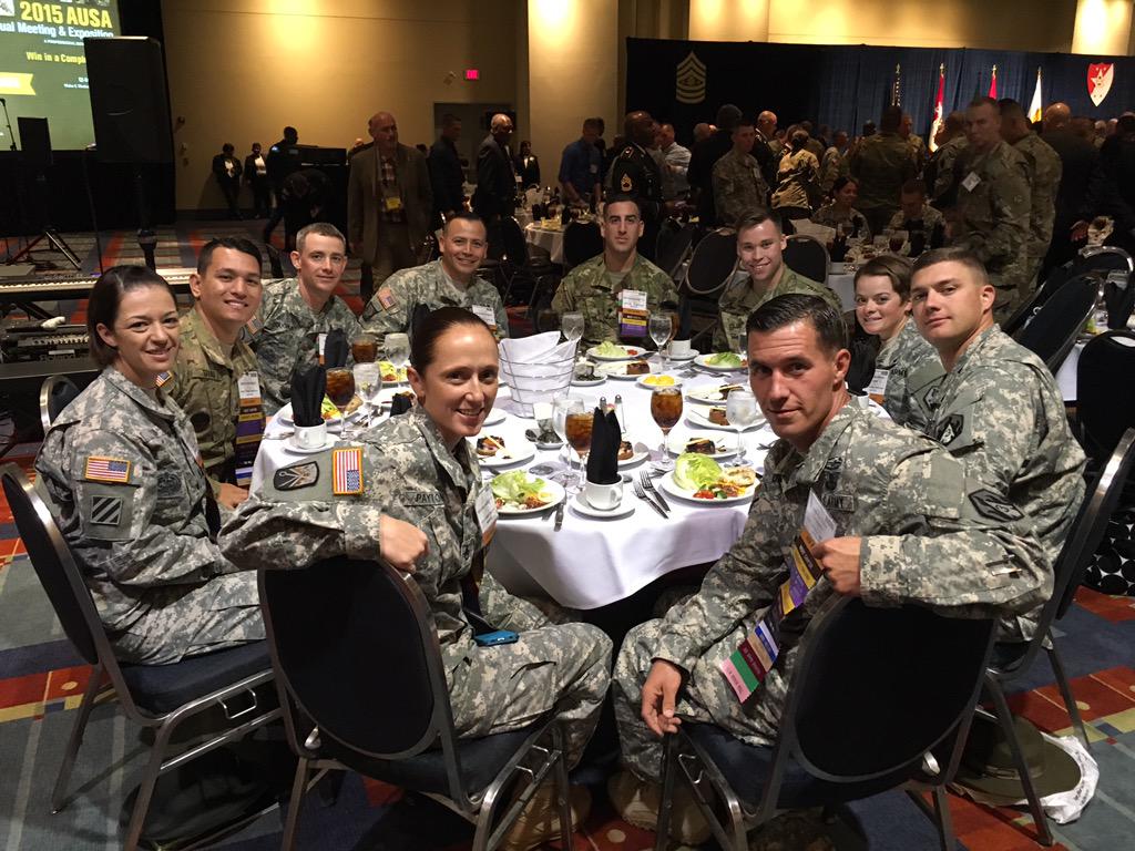 ausaflw's tweet photo. A few of our Fort Leonard Wood are getting ready to enjoy the SMA Awards Luncheon at #AUSA2015 http://t.co/nBtt0FHkuk