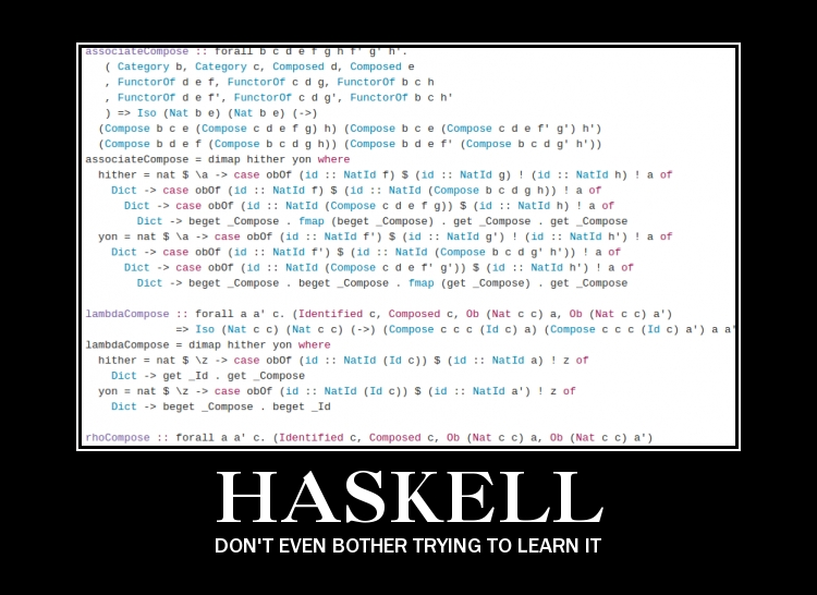mattpodwysocki's tweet photo. Current Haskell status http://t.co/b0COUPLbkS
