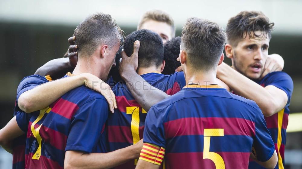 Celebración de la meta de <a href="/AitorCF10/">Aitor Cantalapiedra</a> #BarçaBvsCDAlcoià