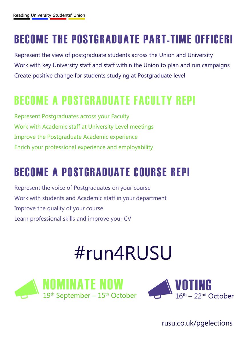 HenleyBSchool's tweet image. Nominate #CourseRep @RUSUacademicrep by Thurs 15/10! rusu.co.uk/ugelections  rusu.co.uk/pgelections  #run4RUSU