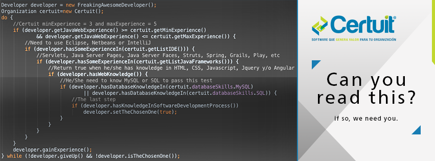 alberto_mexia's tweet image. En Certuit aun tenemos una vacante para un programador Senior #java #seniorprogrammer #vacante #certuit