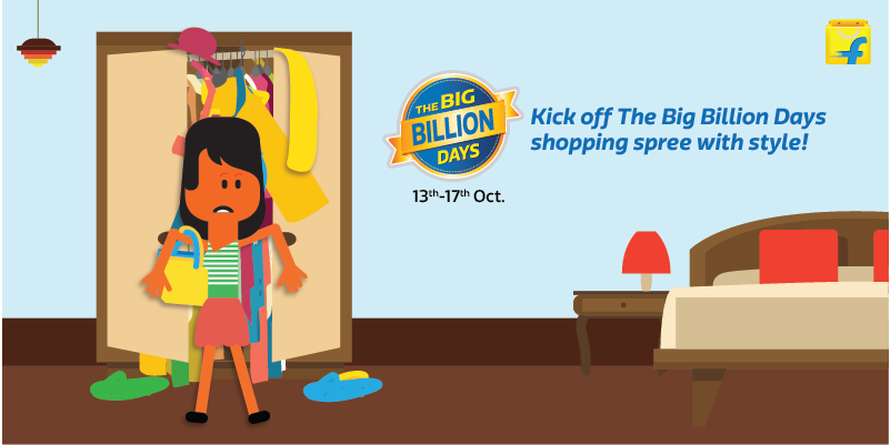 Flipkart's tweet photo. India’s biggest sale starts now with offers on Fashion &amp; Apparels. It's Now or Never! #TheBigBillionDays http://t.co/nopXHMFxJx