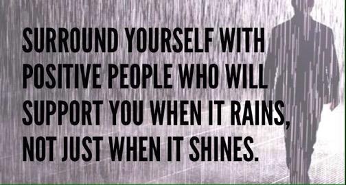 Always surround yourself with positive people .
