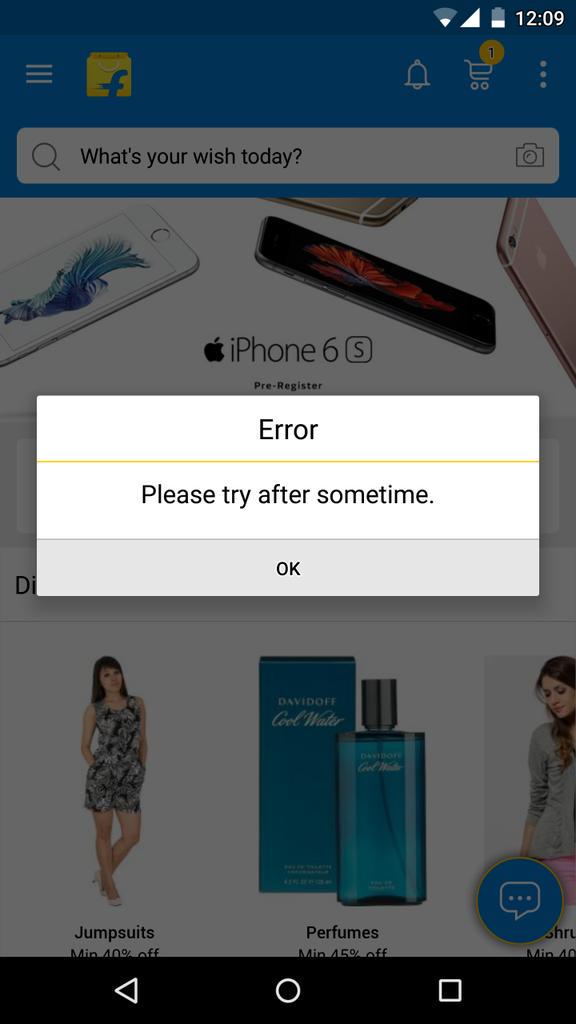 anishtweets's tweet photo. As expected both Flipkart n Myntra App crash due to traffic @Flipkart #bigbillionday @myntra http://t.co/hnx9ac6gkq
