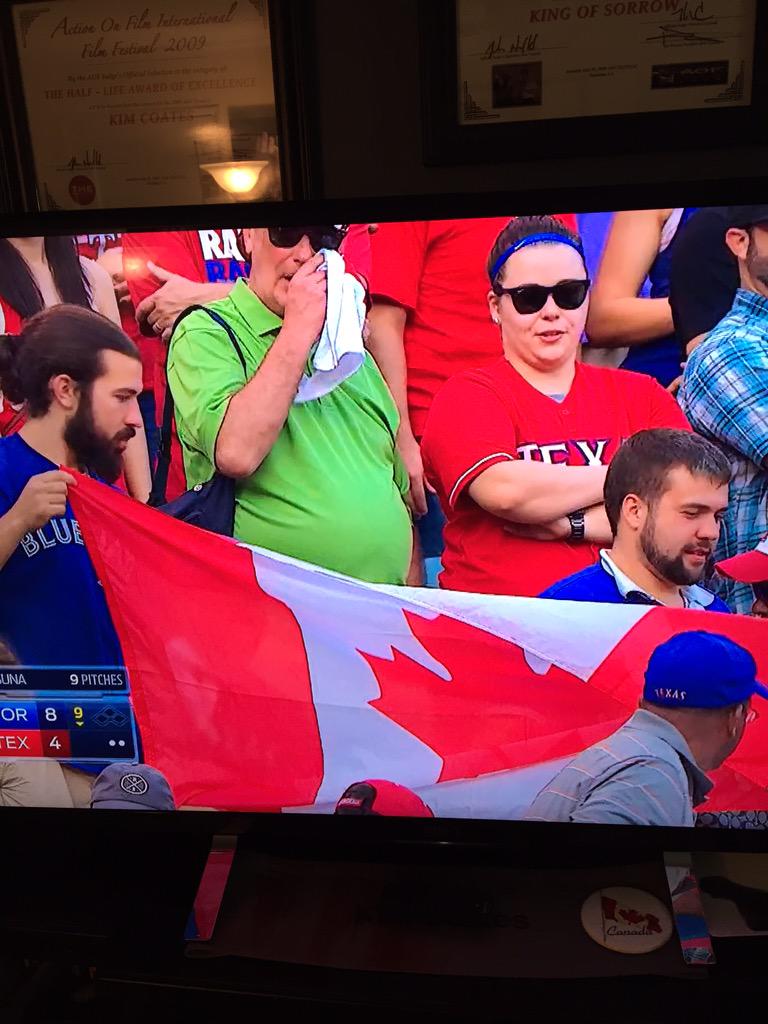 KimFCoates's tweet image. Even when we win we still say excuse me as we pass by with the flag... BIG WIN for da Jay's. Bring on game 5 baby KC