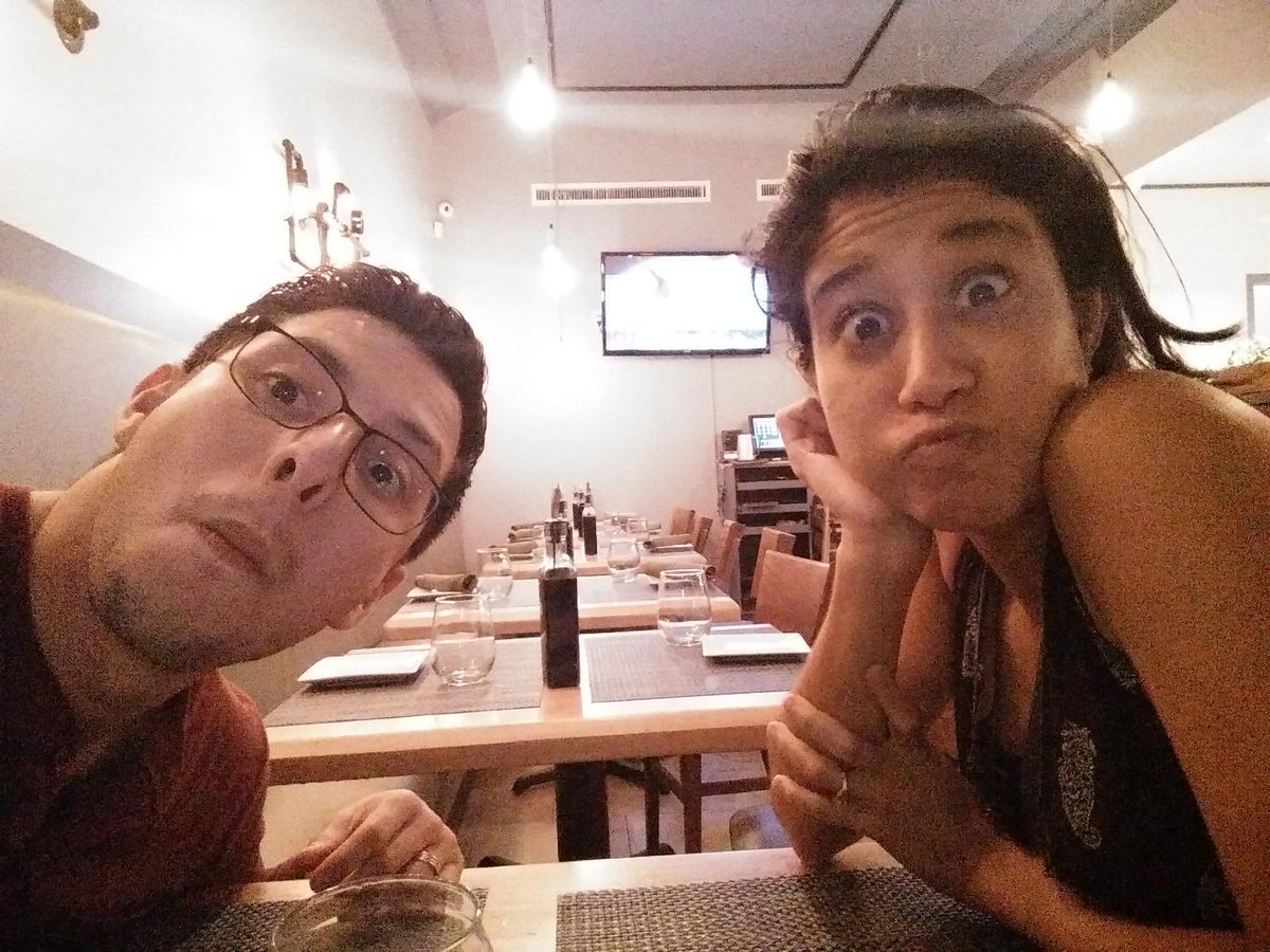 WhimsyMayhem's tweet photo. Japanese gameshow in the background. Eating at Sushi Maki celebrating one month with @JoeyDoulos ❤ http://t.co/k8SYI8ndAM