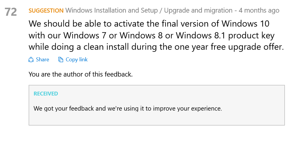 NawzilX's tweet photo. My most upvoted suggestion in the #WindowsFeedback app has been accepted!
Thanks @GabeAul and the @Windows team. :) http://t.co/IsEo5Ef8Ei