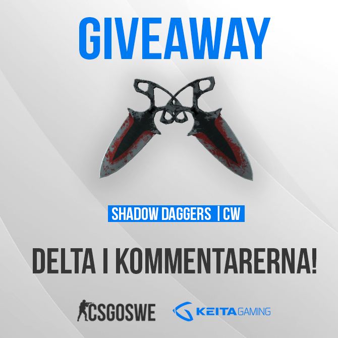 KeitaEsports's tweet image. DOUBLE YOUR CHANCE (APART FROM FACEBOOK) TO WIN: ★ SHADOW DAGGERS | CRIMSON WEB (BS). RT &amp;amp; FOLLOW TO PARTICIPATE!
