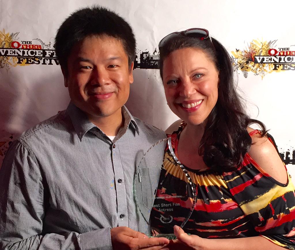 Lifeline_Short's tweet photo. Congrats to our breathtaking Madame Golorio @gatitweets! Best actress in a Short Film @othervenicefilm! #honored http://t.co/cZ5zGEhx2q