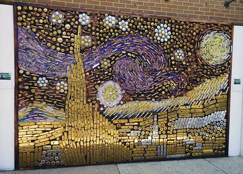 emtek_products's tweet photo. Starry Night made entirely out of door hardware? Yes, please. #design #VanGogh #Emtek #mural http://t.co/d6kRYM29SC